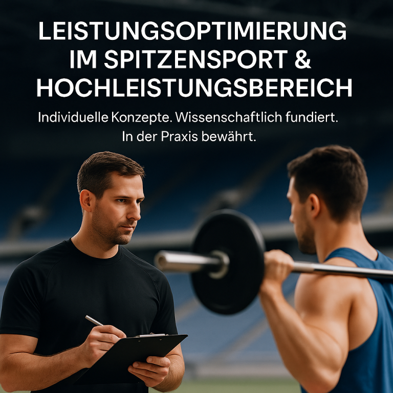 Athlet beim Power-Lifting mit Coach. Mann mit Langhantel trainiert, während ein Coach individuelle Tipps gibt.